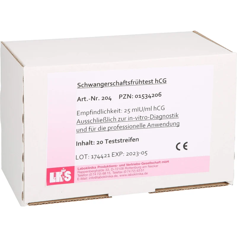 Schwangerschaftsfrühtest Urin HCG Teststreifen, 20 St TTR