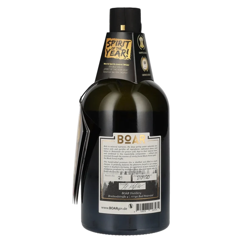 BOAR Blackforest Premium Dry Gin 43% Vol. 0,5l
