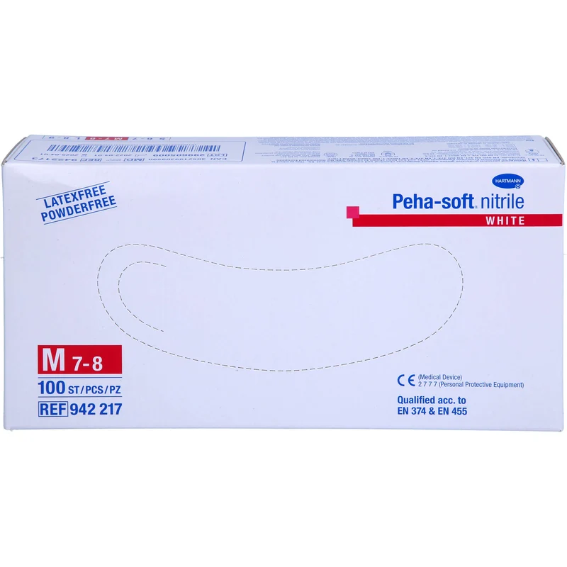 Peha-soft nitrile white Unters.handsch. M unst.pfr, 100 St HAS