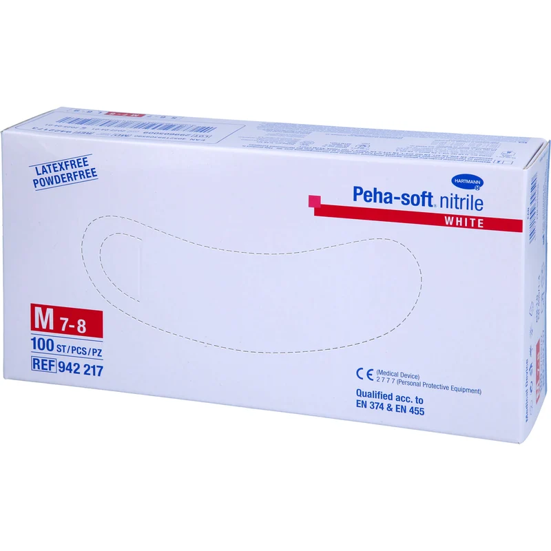 Peha-soft nitrile white Unters.handsch. M unst.pfr, 100 St HAS