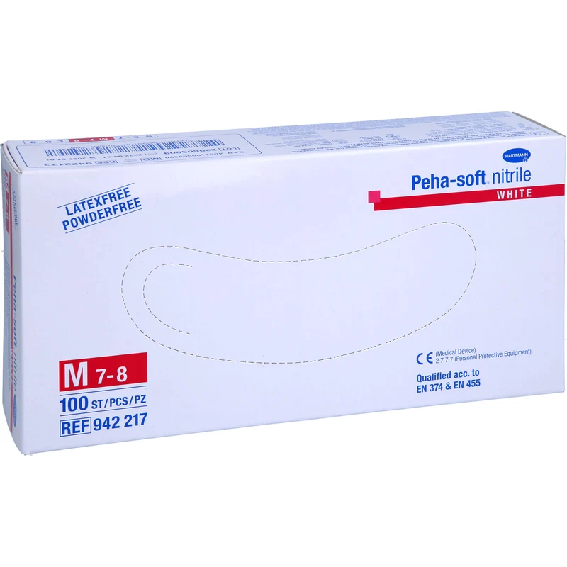 Peha-soft nitrile white Unters.handsch. M unst.pfr, 100 St HAS
