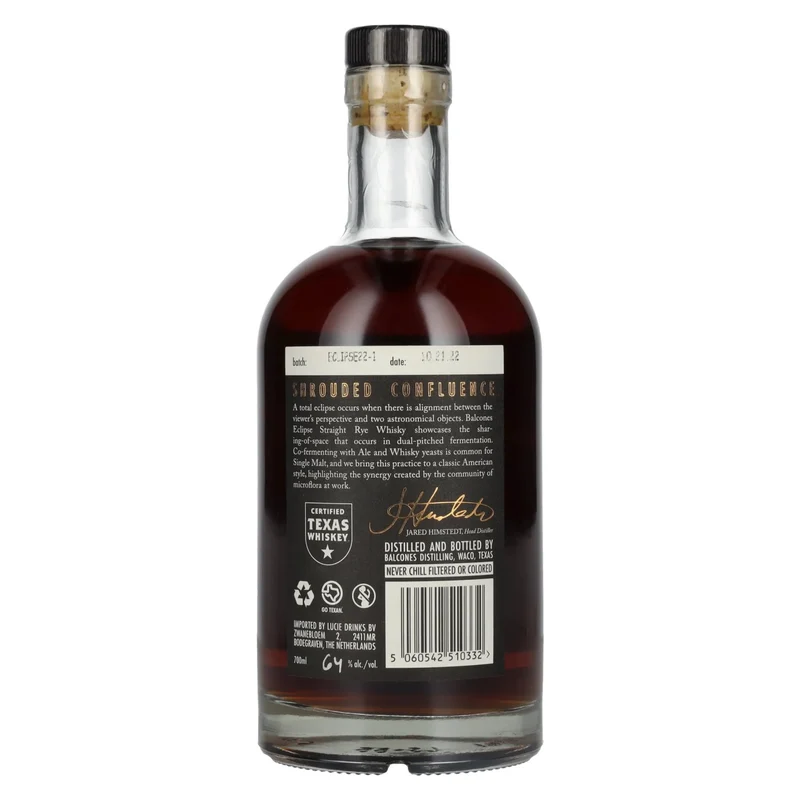 Balcones ECLIPSE TEXAS RYE Cask Strength Rye Whisky 64% Vol. 0,7l