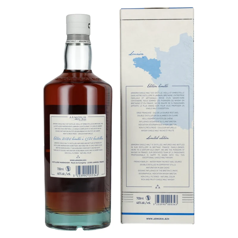 Armorik 15 Ans Whisky Breton Single Malt Edition Limitée 46% Vol. 0,7l in Geschenkbox