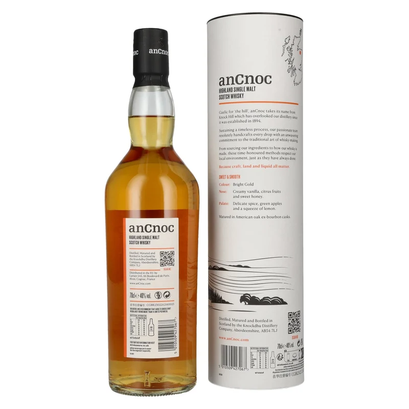 AnCnoc 12 Years Old Highland Single Malt 40% Vol. 0,7l in Geschenkbox