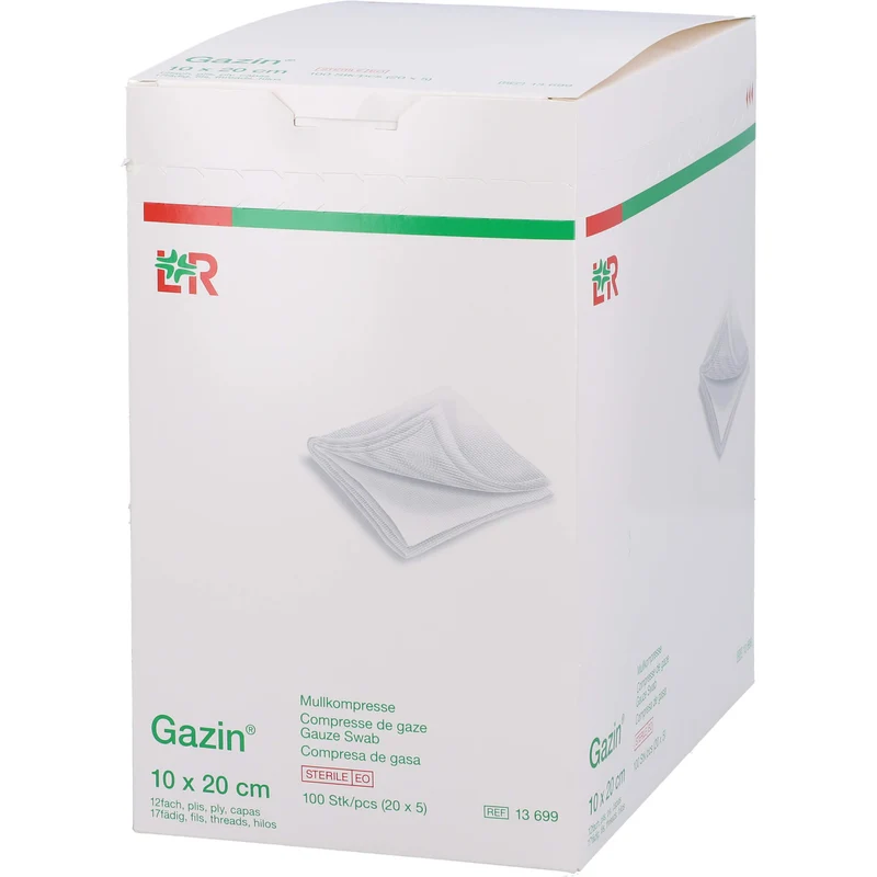 Gazin Kompresse 10x20cm 8fach steril, 20X5 St KOM