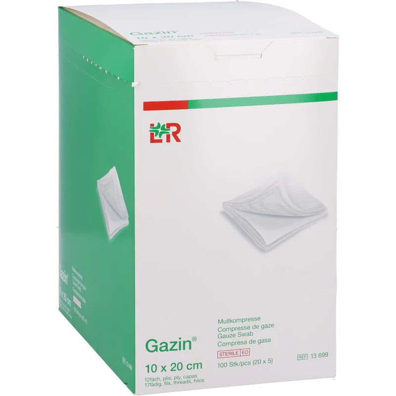 Gazin Kompresse 10x20cm 8fach steril, 20X5 St KOM