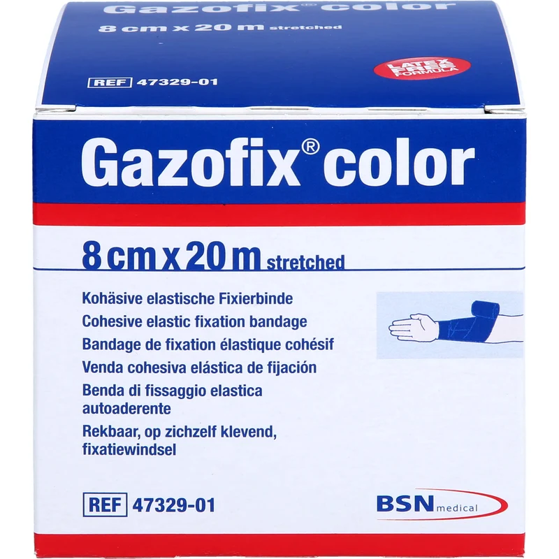 Gazofix color kohäsive Fixierbinde blau 20m x 8cm, 1 St BIN