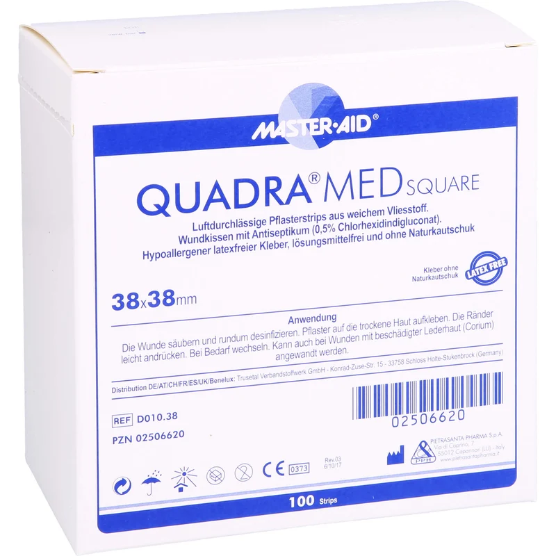 QUADRA MED square 38x38 mm Master Aid, 100 St PFL
