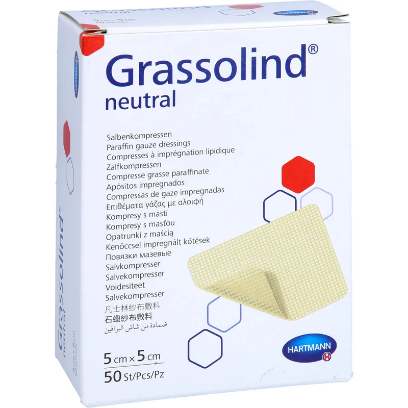 GRASSOLIND Salbenkompressen steril 5X5CM, 50 St KOM