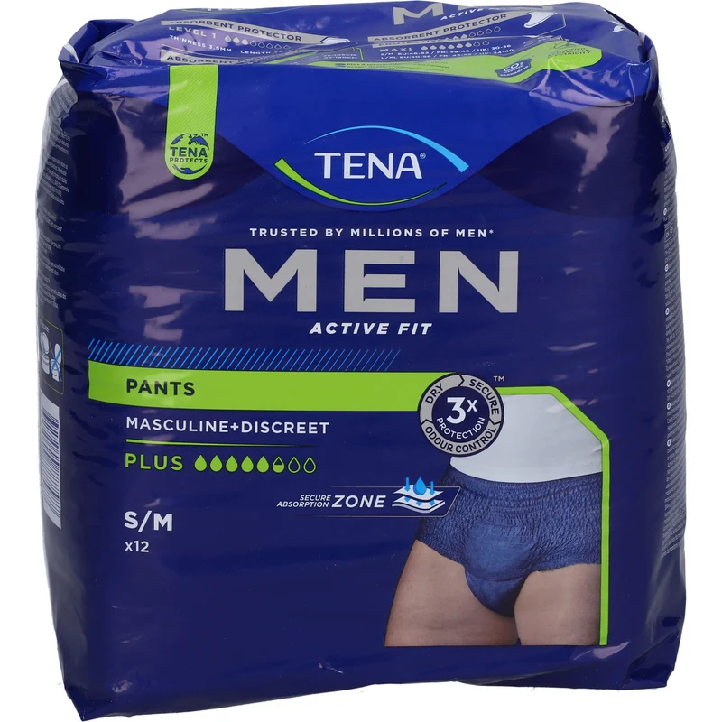 TENA Men Act.Fit Inkontinenz Pants Plus S/M blau, 12 St