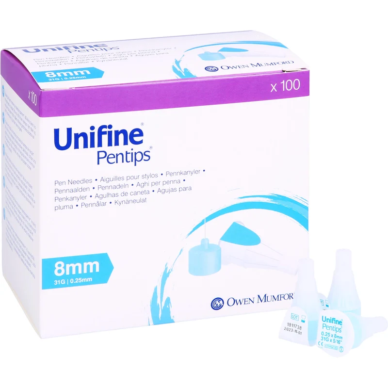 Unifine Pentips 8mm 31G, 100 St KAN