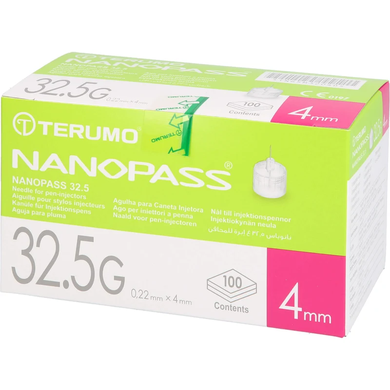 TERUMO NANOPASS 32,5 Pen Kanüle 0,22x4mm, 100 St KAN