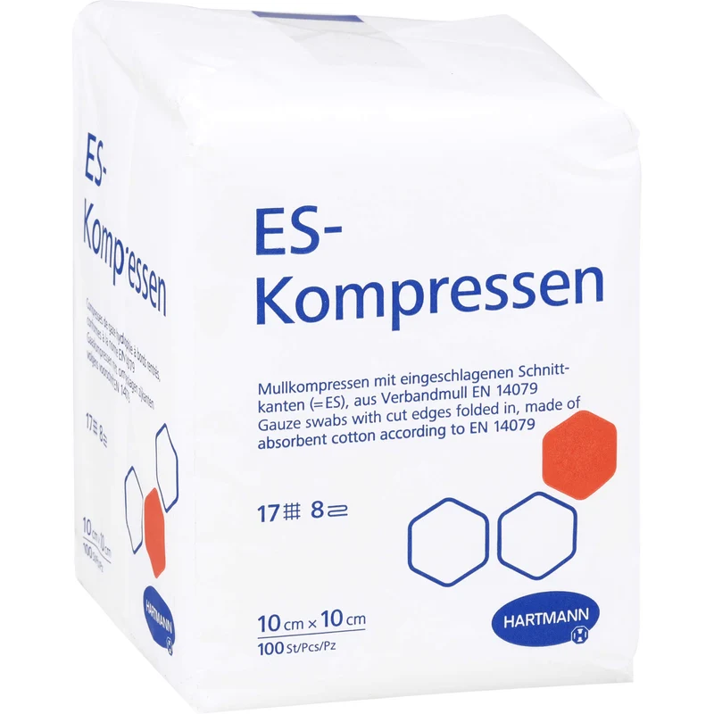 ES-KOMPRESSEN unsteril 10x10 cm 8fach, 100 St KOM