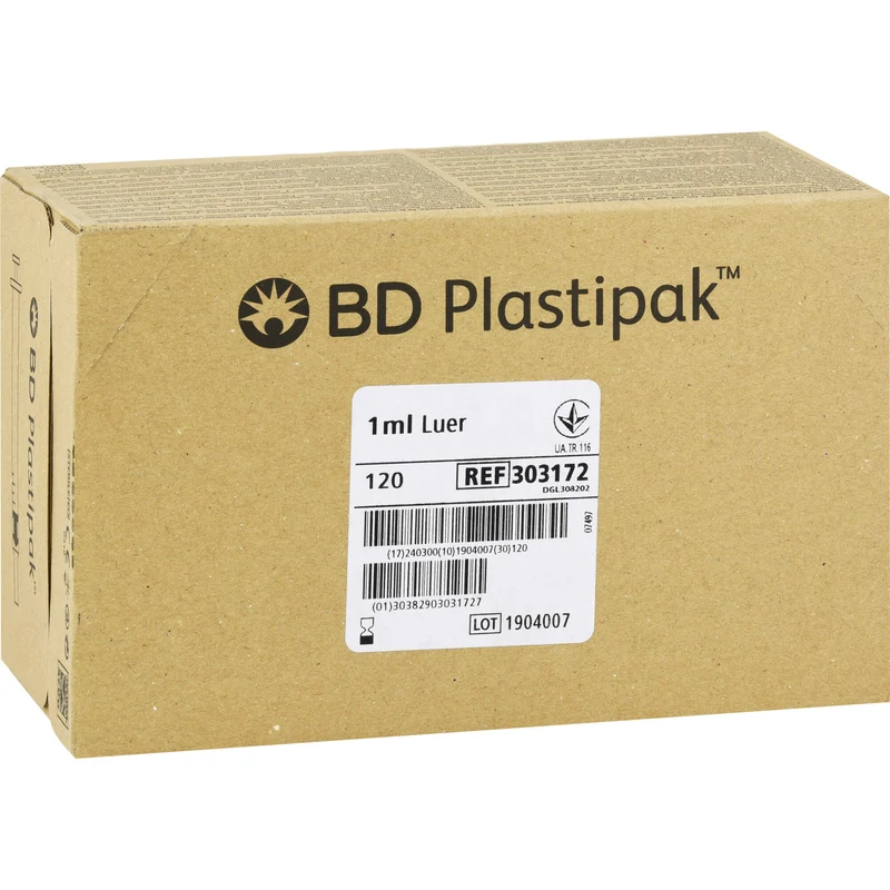 BD PLASTIPAK 1ML TBC Spritze ohne Kanüle, 120X1 ml SRI