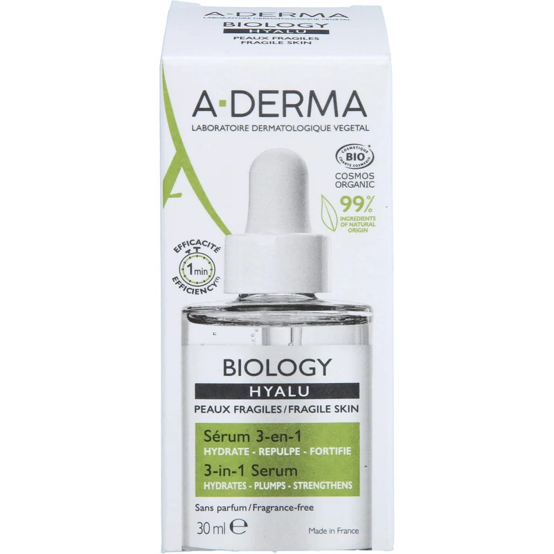 A-DERMA BIOLOGY HYALU SERUM 3in1, 30 ml