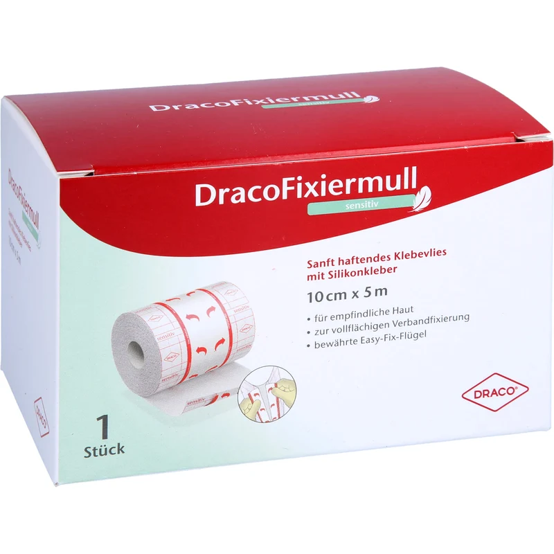 Draco Fixiermull sensitiv 10 cm x 5 m, 1 St VER