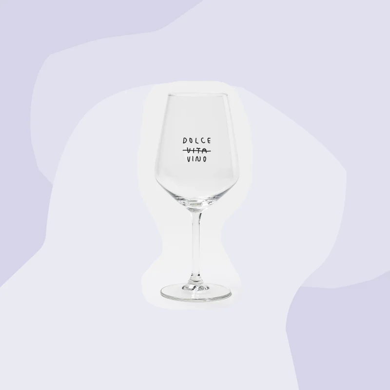 Weinglas mit Aufdruck: Dolce Vino