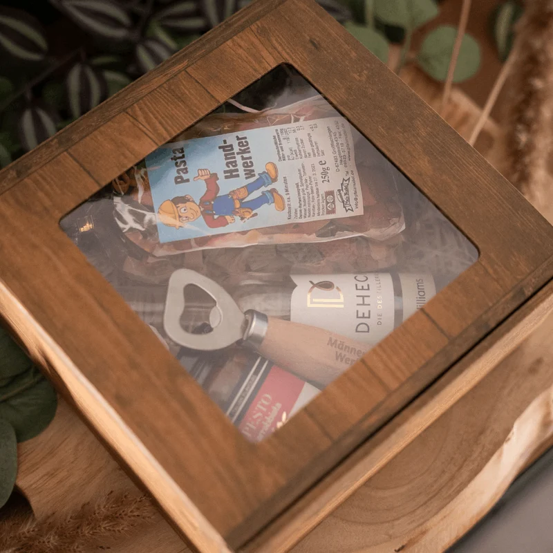 Handwerk Schlemmerbox | Geschenk für Laktritz Liebhaber | Schnaps & rustikale Feinkost