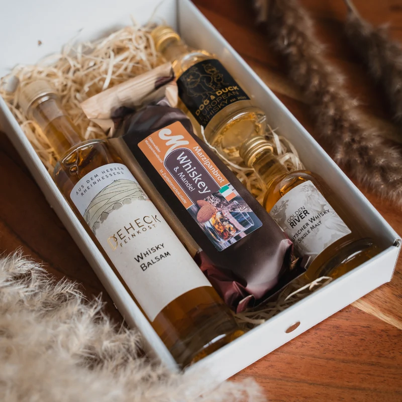 großes Whisky Geschenkset | Whisky Geschenk mit Feinkost | Deutscher Whisky & Whisky-Feinkost