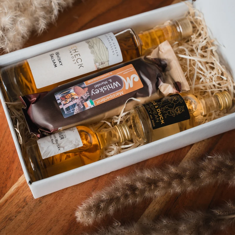 großes Whisky Geschenkset | Whisky Geschenk mit Feinkost | Deutscher Whisky & Whisky-Feinkost