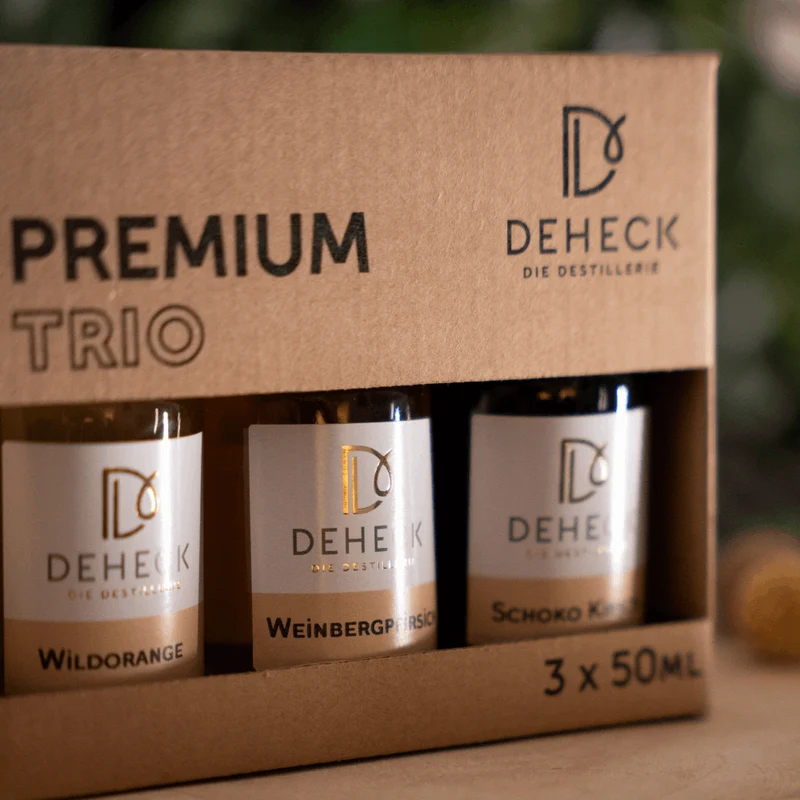 Fruchtliköre Geschenk | Trio Fruchtlikör Set | Kirsch-Schoko, Pfirsich & Wildorange