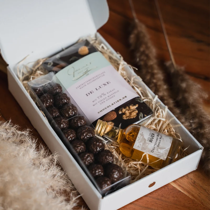 kleines Whisky Geschenkset | Whisky Geschenk mit Schokolade