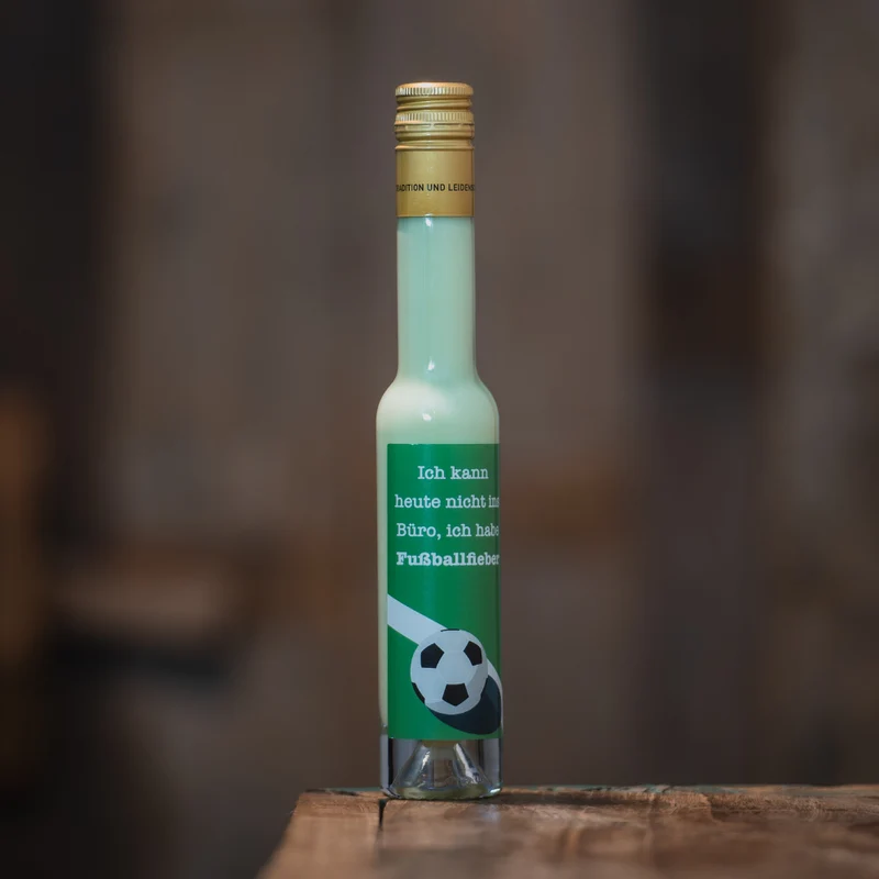 Fußballfieber Likör | Fußball Etikett | Pistazien Sahnelikör 15%
