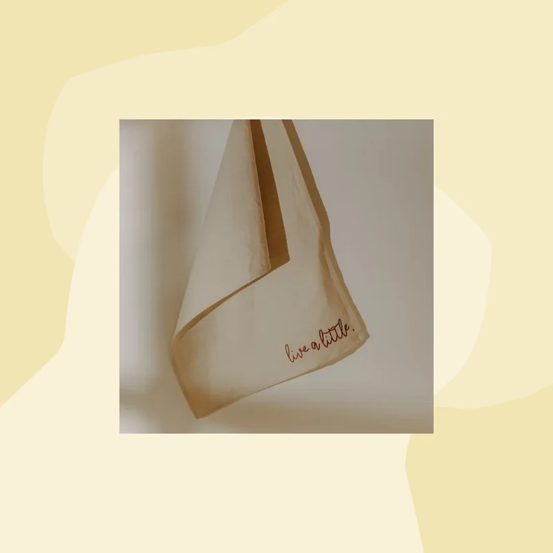 Geschirrtuch aus Leinen: Live a little