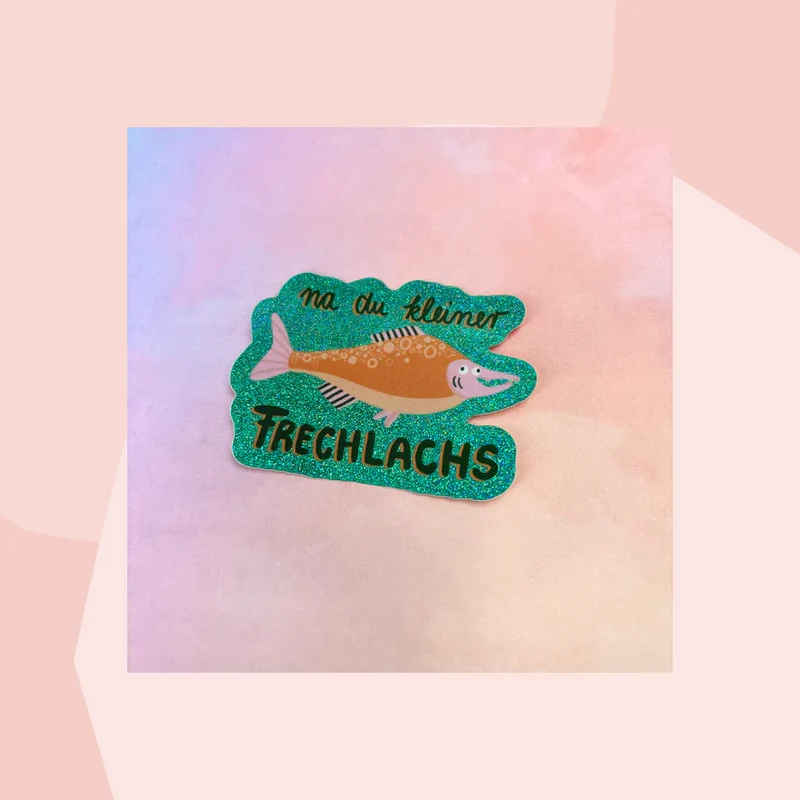 Sticker mit Glitzer: Na Du kleiner Frechlachs