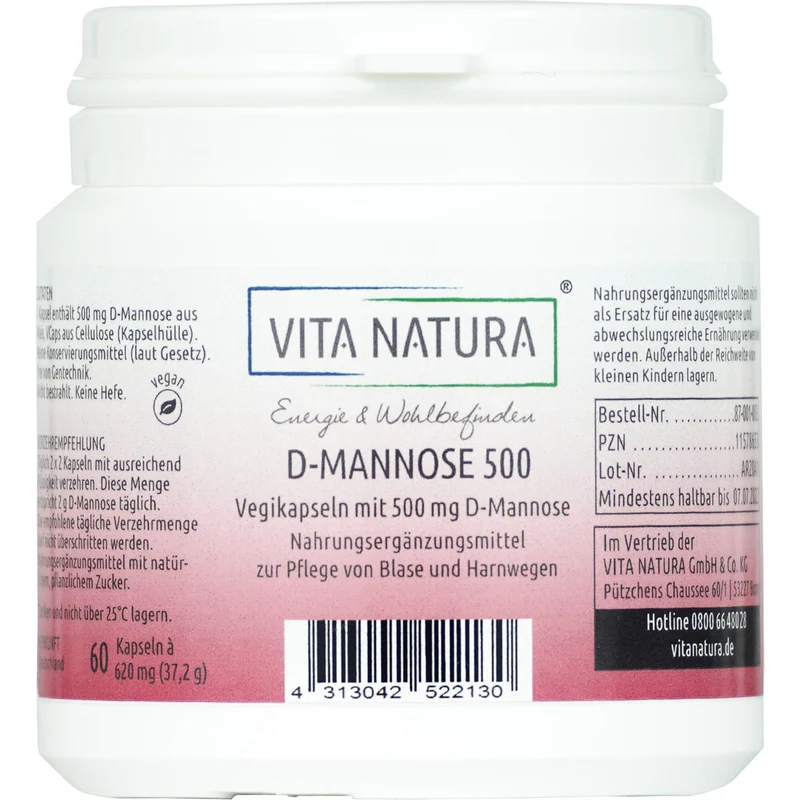 D-Mannose Kapseln 500mg, 60 St KAP