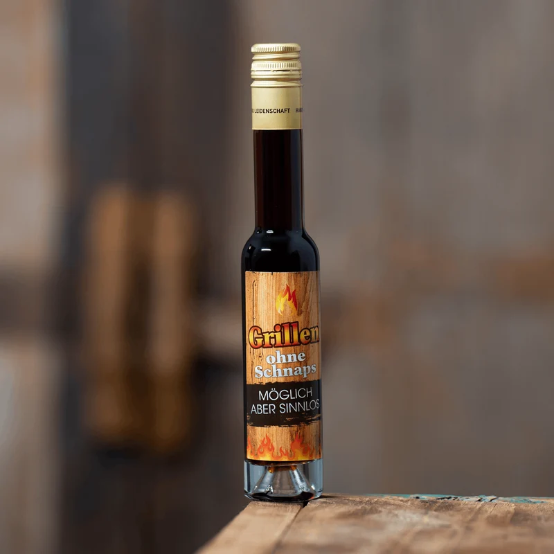 Grillen ohne Schnaps | Grill Etikett | Kräuterlikör 30%