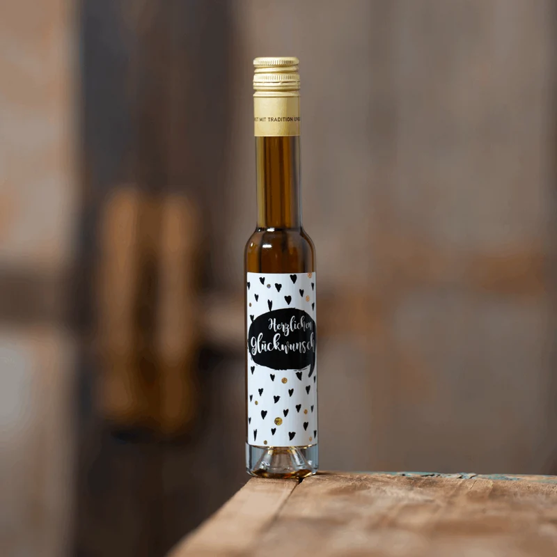 Herzlichen Glückwunsch | Glitzer Etikett | Butterscotch Likör mit Whisky 20%