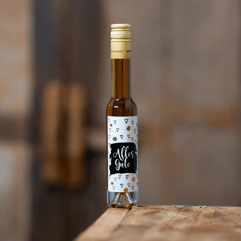 Alles Gute | Glitzer Etikett | Butterscotch Likör mit Whisky 20%