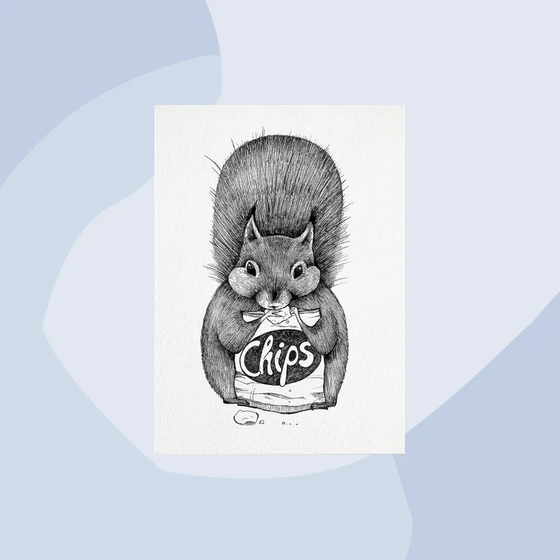 Postkarte: Chipseichhörnchen