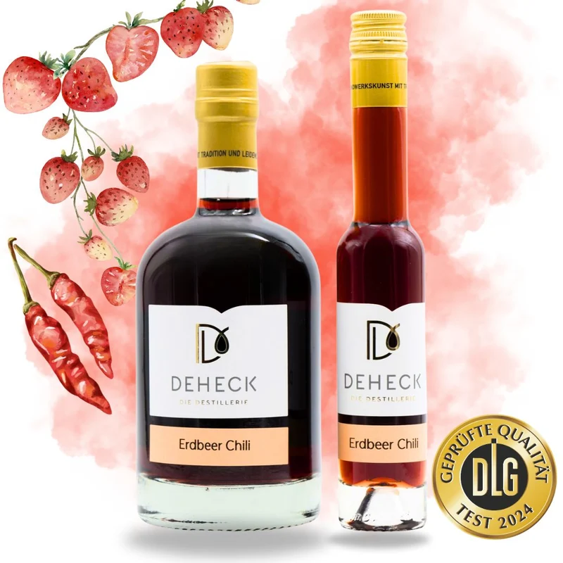 Erdbeer Chili Likör | Erdbeer Likör mit dezenter Chili Note | 20%