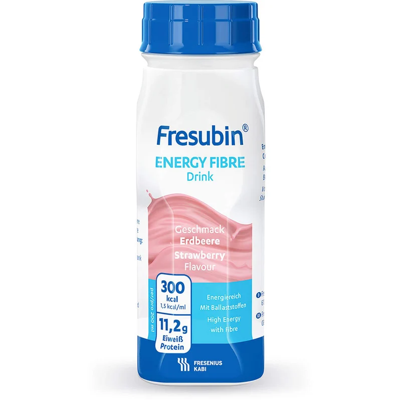 Fresubin energy fibre DRINK Erdbeere Trinkflasche, 4X200 ml LOE