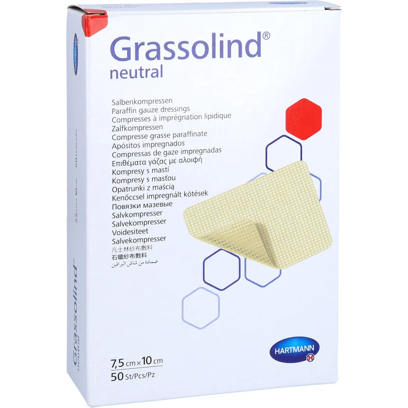 GRASSOLIND Salbenkompressen steril 7,5X10CM, 50 St KOM