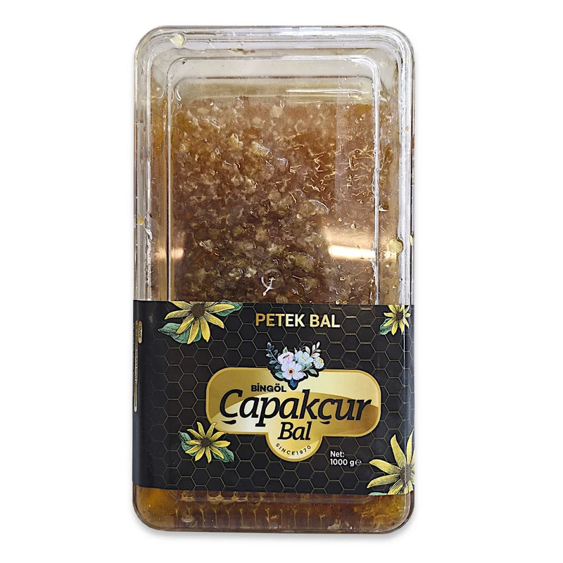 Wabenhonig / Honigwabe 1000g, hocharomatischer Premium Blütenhonig in der Frischebox