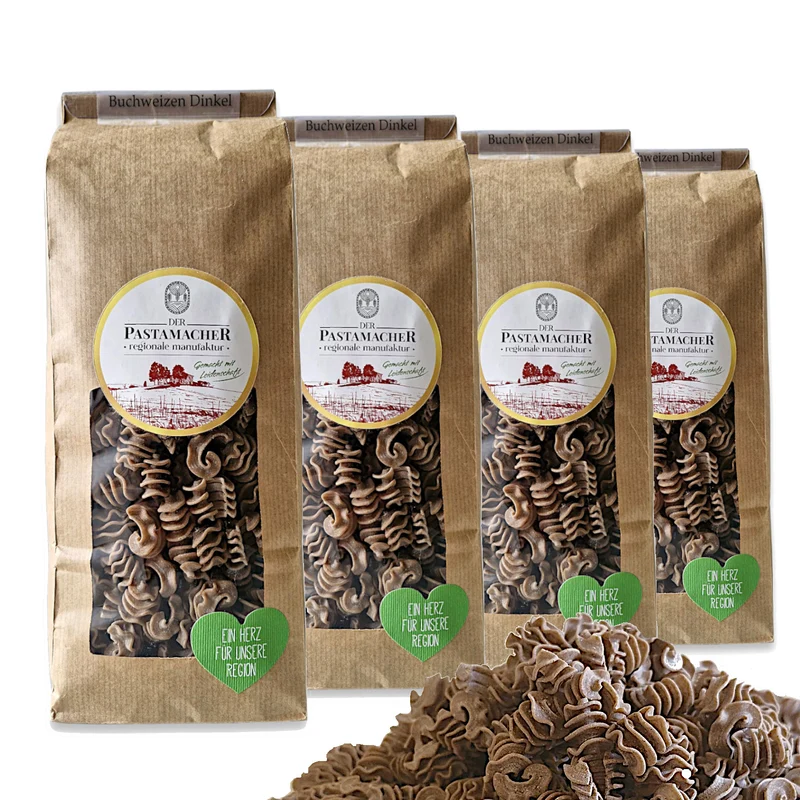 4x Buchweizen Dinkel Radiatori Nudeln 500g