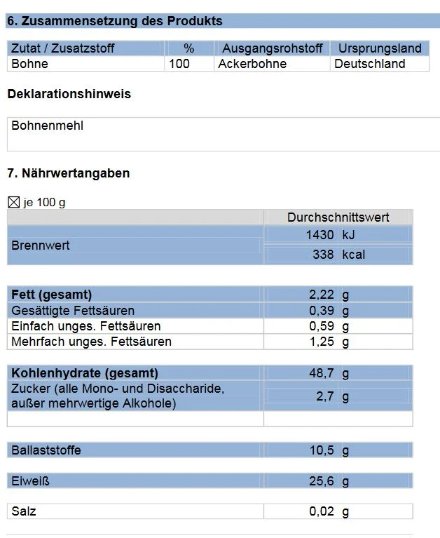 Ackerbohnenmehl