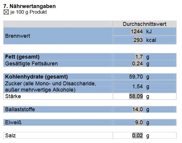 Champagner Roggenvollkornmehl