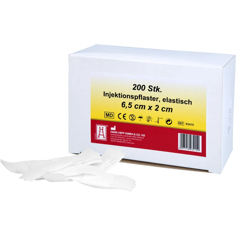 Injektionspflaster 2x6,5cm Vlies weiss, 200 St PFL