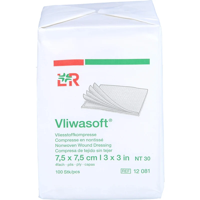 Vliwasoft Vliesstoffkompresse 7,5x7,5cm, 100 St KOM