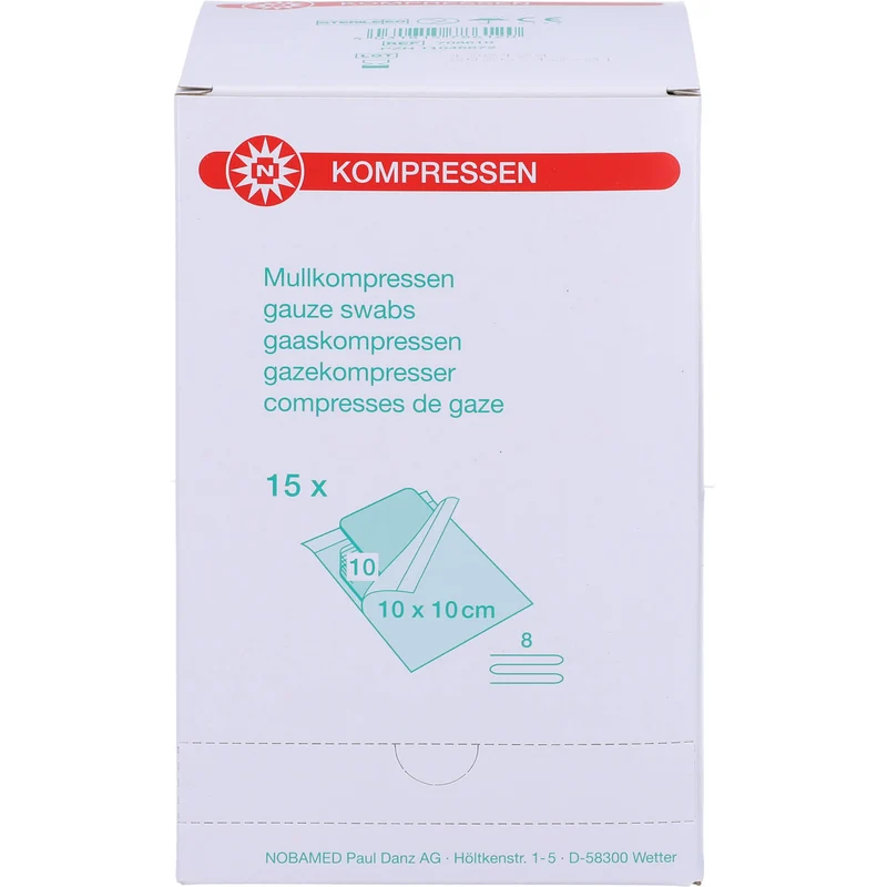 KOMPRESSE-steril 10x10 8F P10, 15X10 St KOM