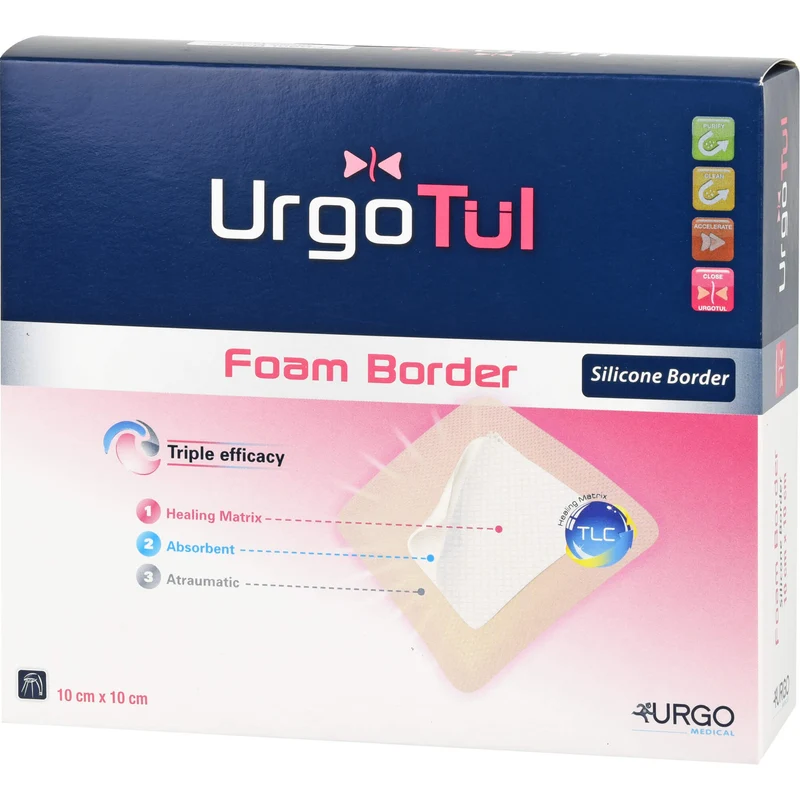 Urgotül Foam Border 10x10cm, 10 St VER