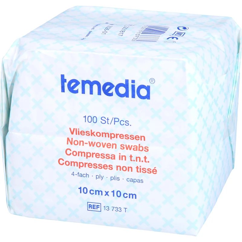 Vlieskompressen unsteril 4-fach 10x10cm, 100 St KOM