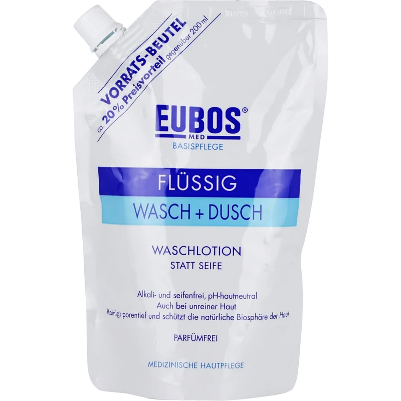 Eubos fluessig Blau Nachfuell Beutel, 400 ml FLU