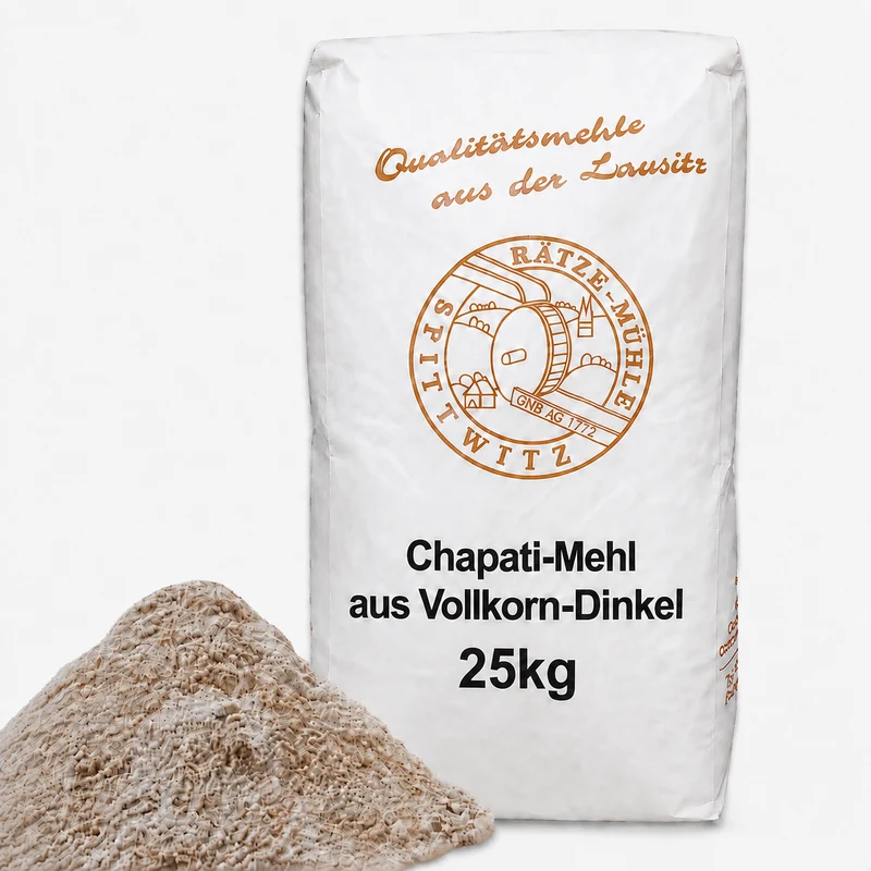 Chapati-Mehl aus Vollkorn-Dinkel, Chakki Atta für besten Teig