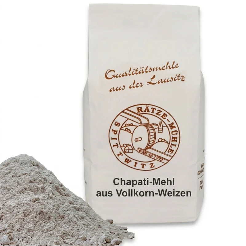Chapati-Mehl aus Vollkorn-Weizen, Chakki Atta für besten Teig