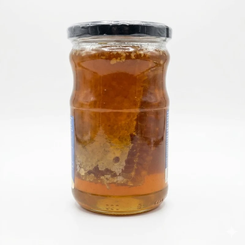 Wildblumenhonig / Blütenhonig mit Wabenstück 850g in Premium Qualität, Gold prämiert in London und Paris